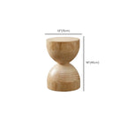 Natural Pine Small Wood Round End Table for Living Room