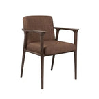 Modern Upholstered Dining Chair Square Shape with Wood Arms