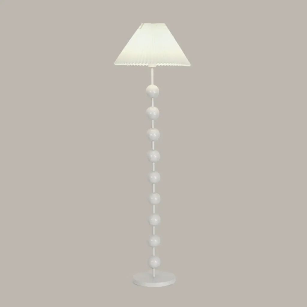 Adjustable Stacked Ball Floor Lamp with Fabric Shade