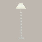 Adjustable Stacked Ball Floor Lamp with Fabric Shade