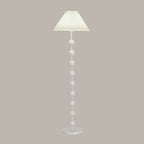 Adjustable Stacked Ball Floor Lamp with Fabric Shade