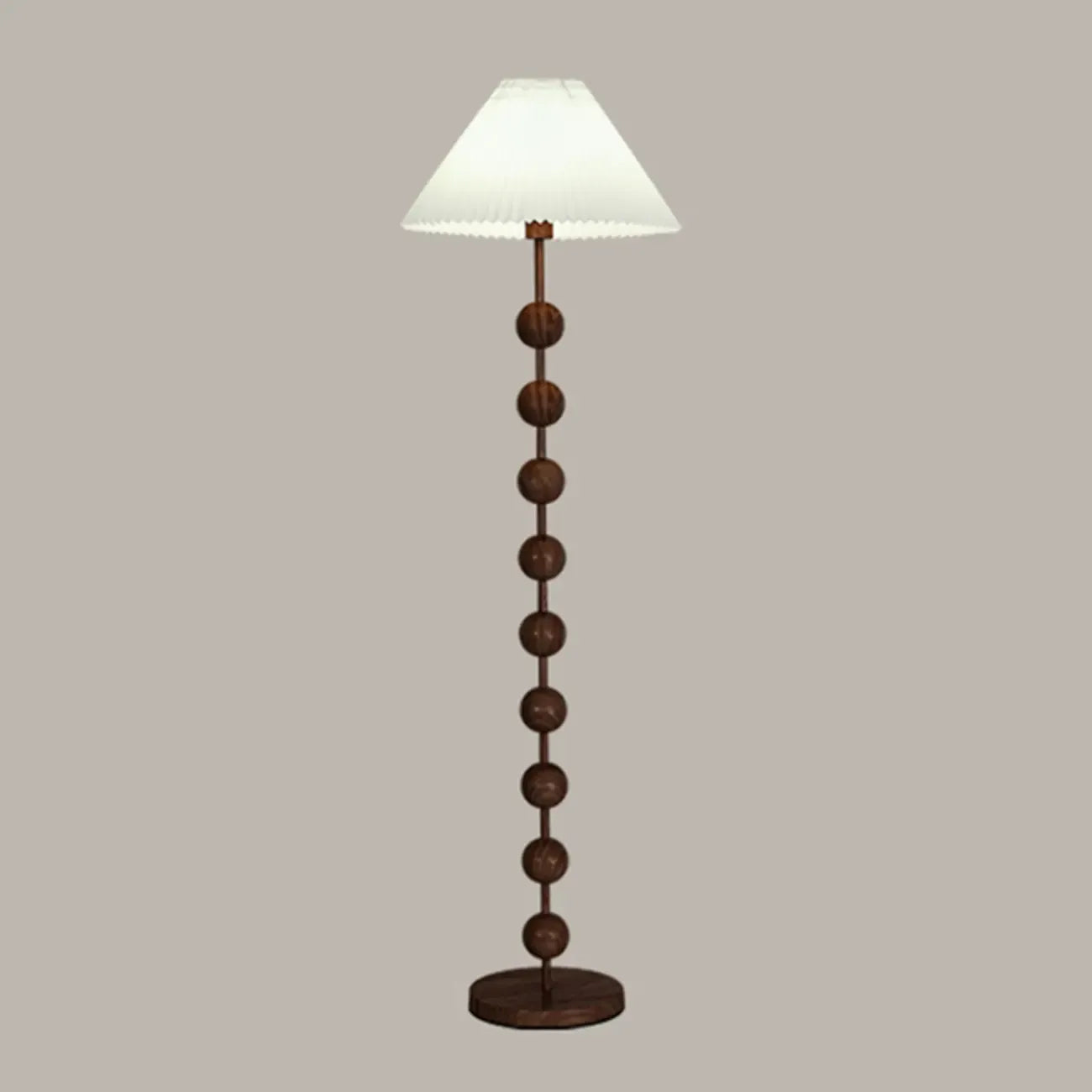 Adjustable Stacked Ball Floor Lamp with Fabric Shade