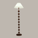 Adjustable Stacked Ball Floor Lamp with Fabric Shade