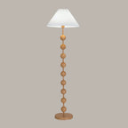 Adjustable Stacked Ball Floor Lamp with Fabric Shade