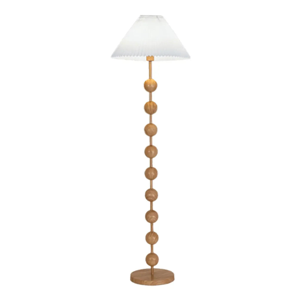 Adjustable Stacked Ball Floor Lamp with Fabric Shade