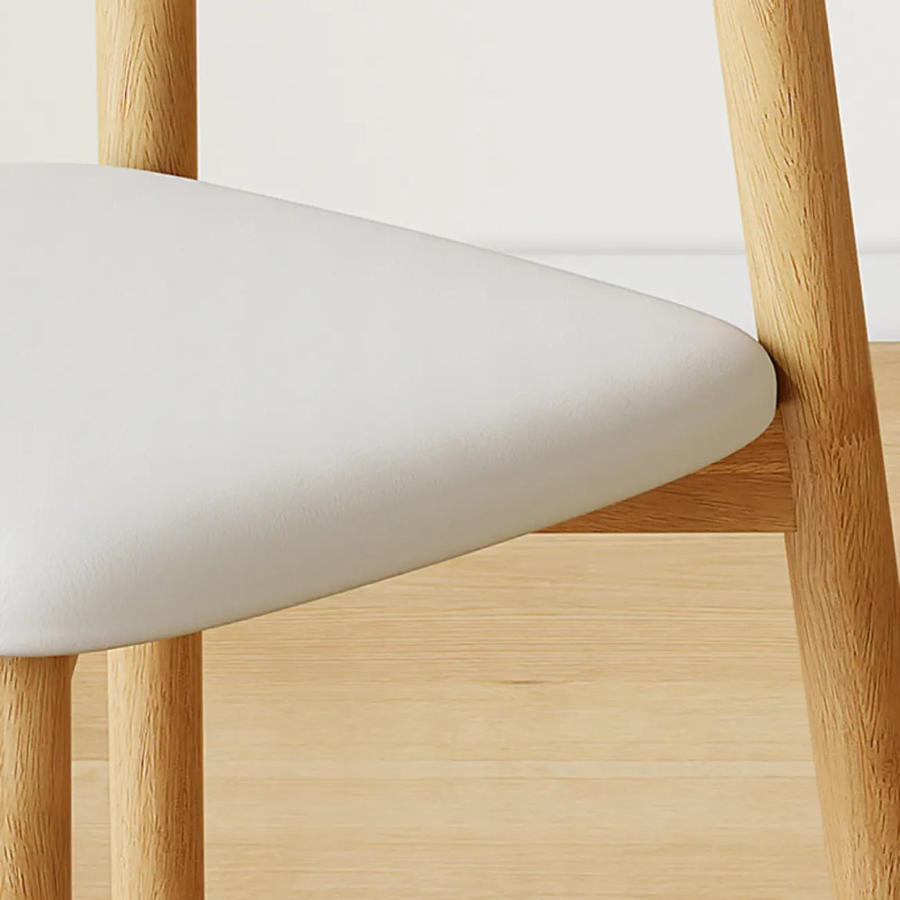 Nordic Armless Wooden Upholstered Open Back Dining Chair