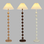 Adjustable Stacked Ball Floor Lamp with Fabric Shade