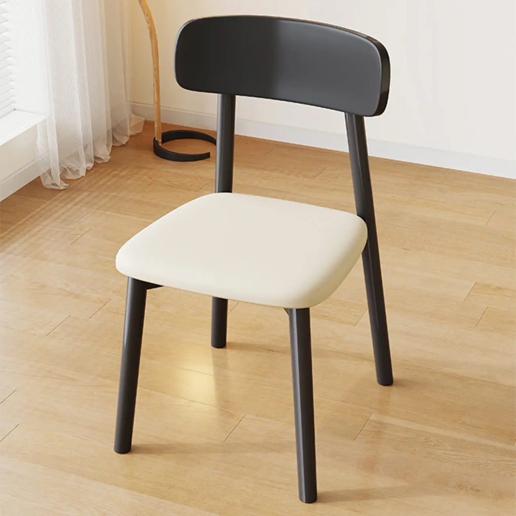 Nordic Armless Wooden Upholstered Open Back Dining Chair