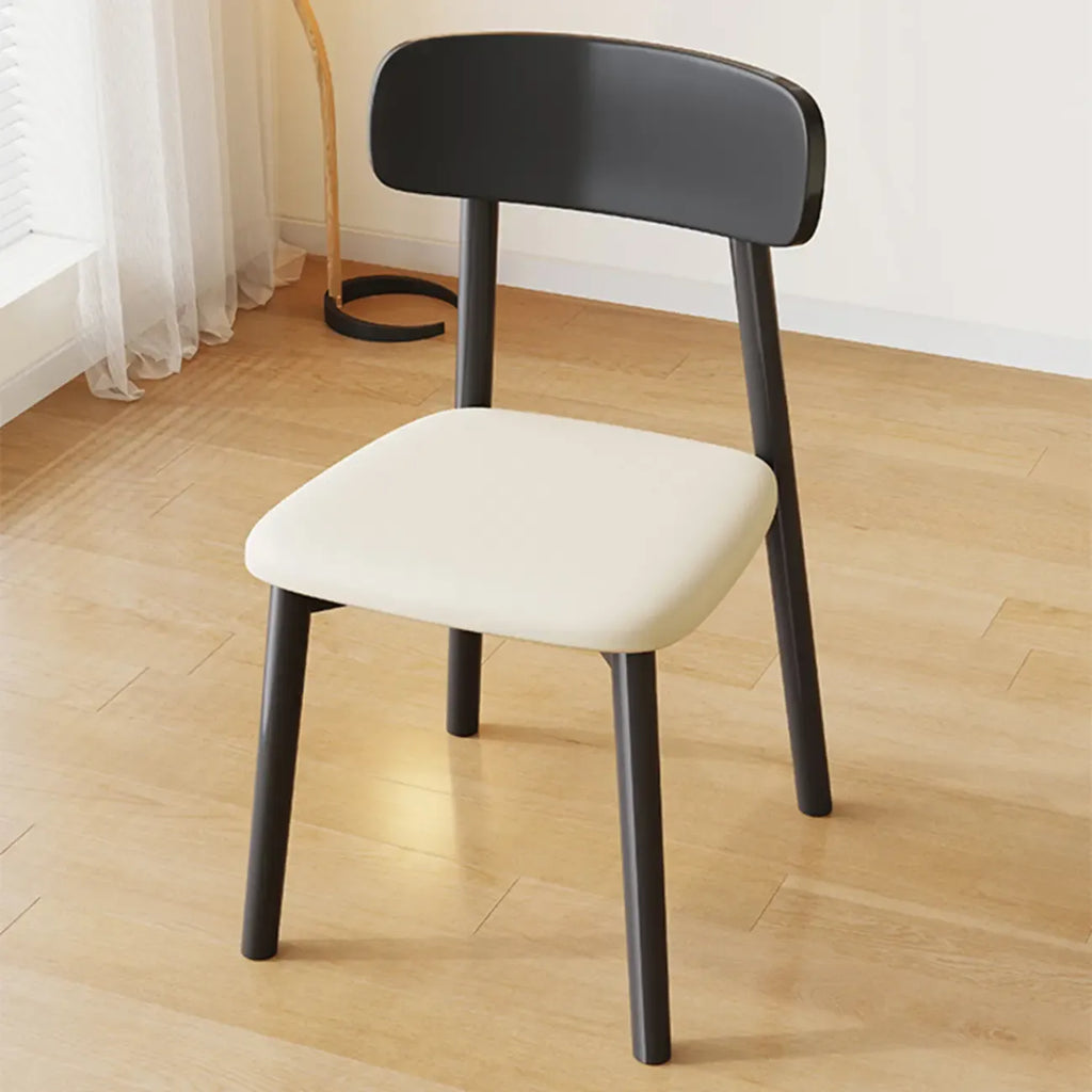 Nordic Armless Wooden Upholstered Open Back Dining Chair