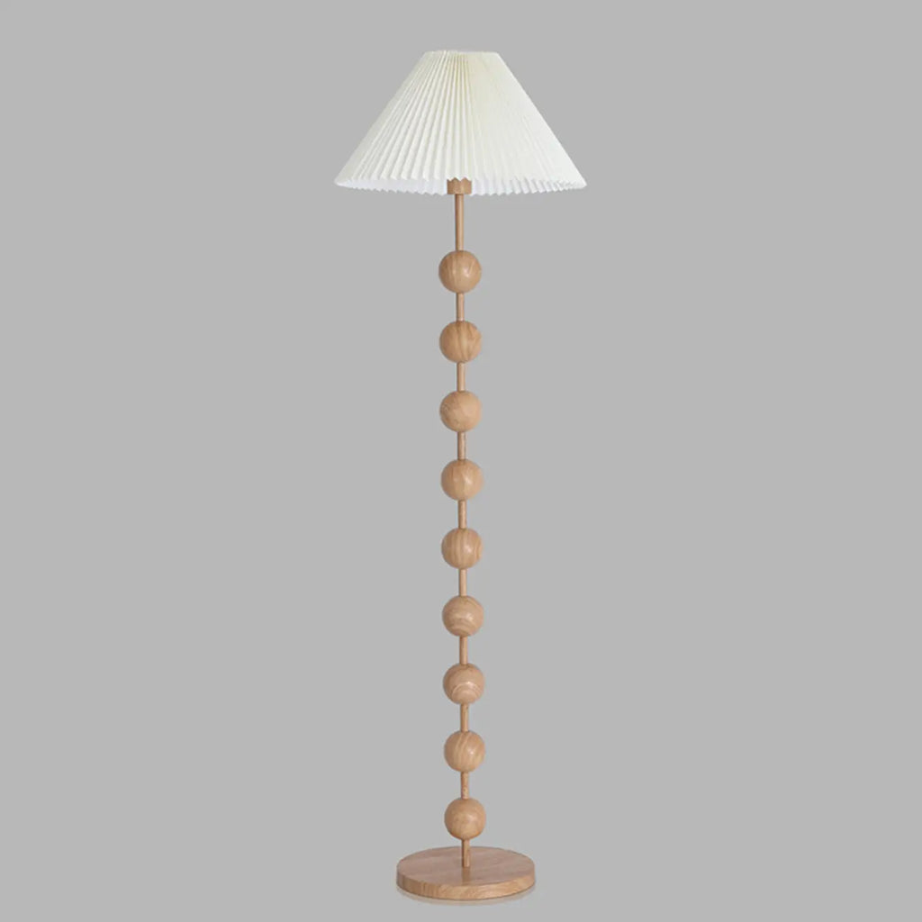 Adjustable Stacked Ball Floor Lamp with Fabric Shade