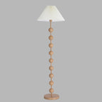 Adjustable Stacked Ball Floor Lamp with Fabric Shade
