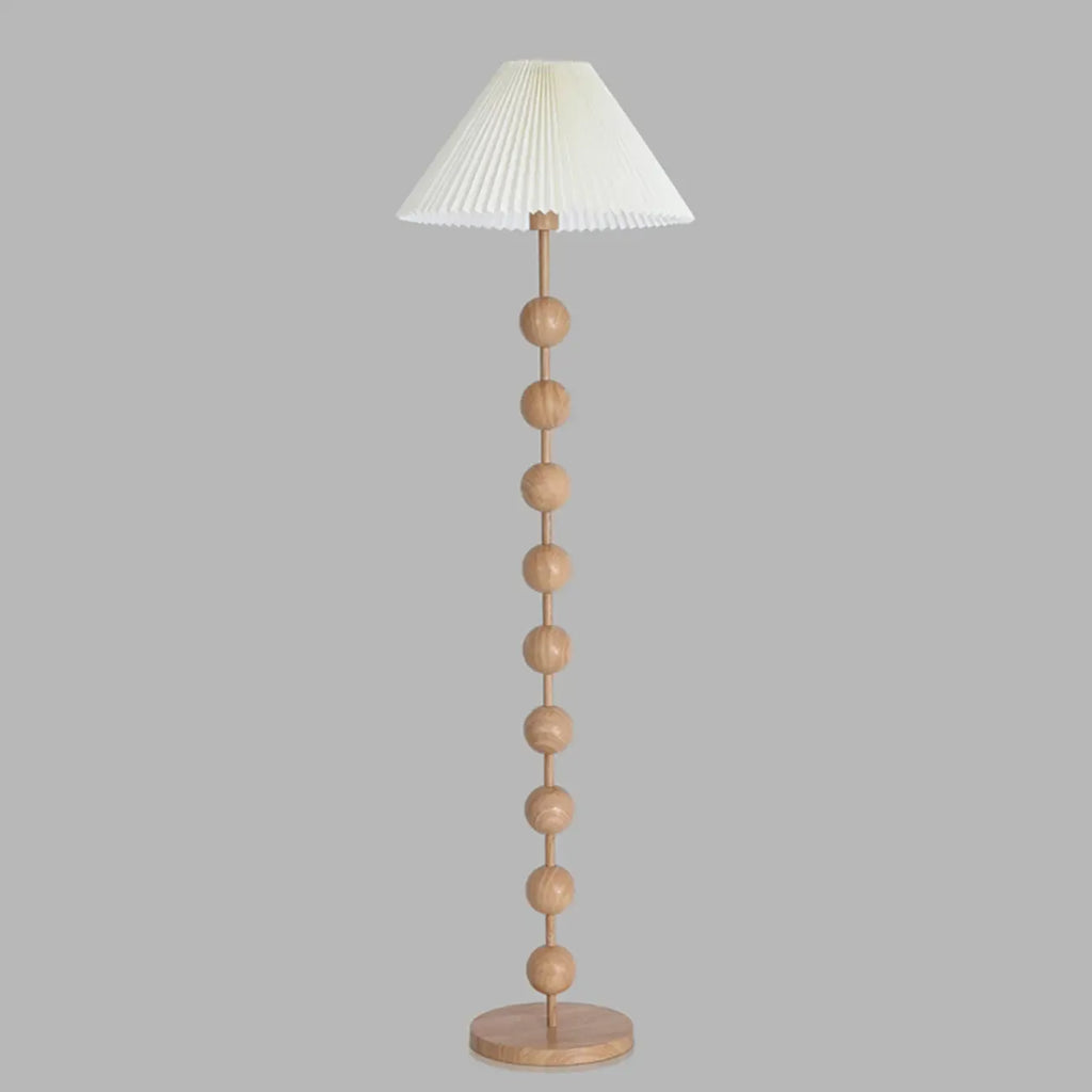 Adjustable Stacked Ball Floor Lamp with Fabric Shade