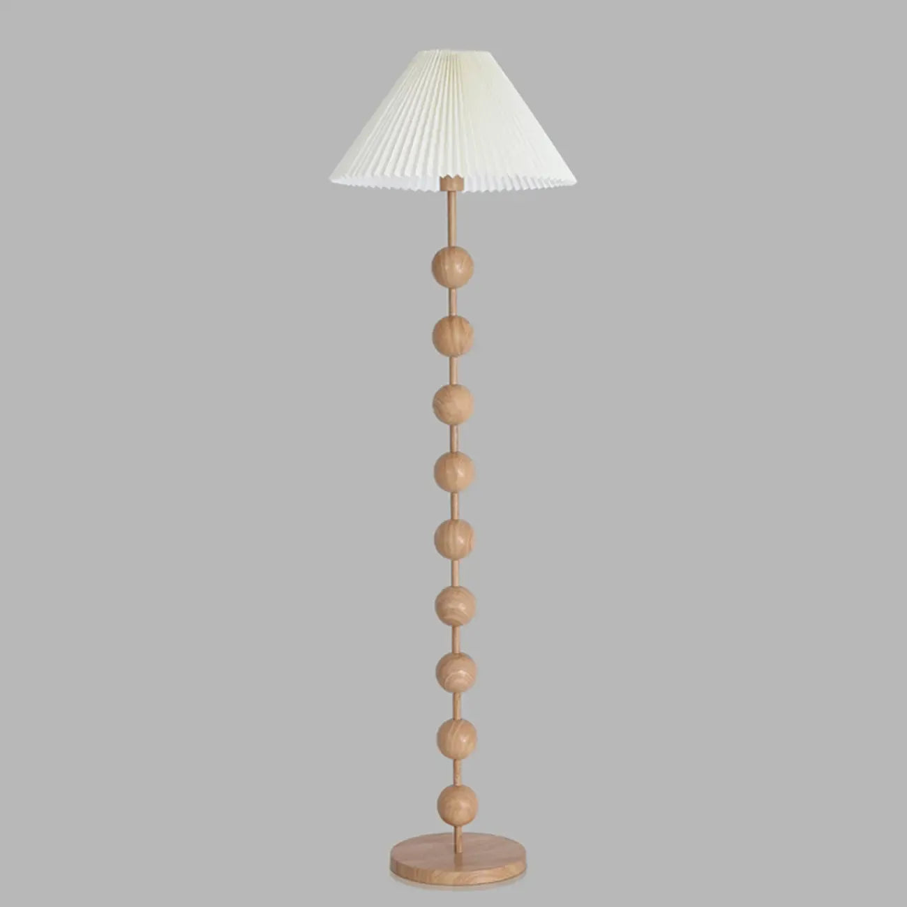 Adjustable Stacked Ball Floor Lamp with Fabric Shade