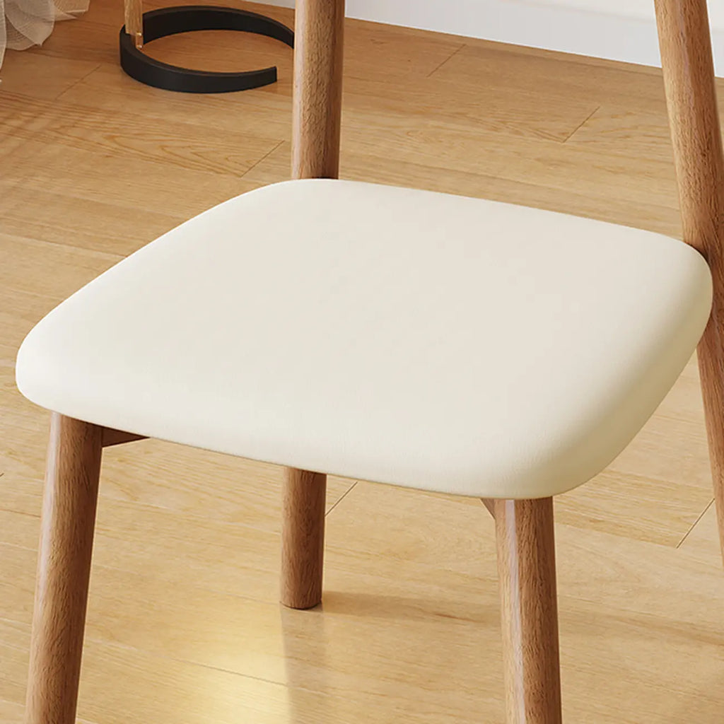 Nordic Armless Wooden Upholstered Open Back Dining Chair