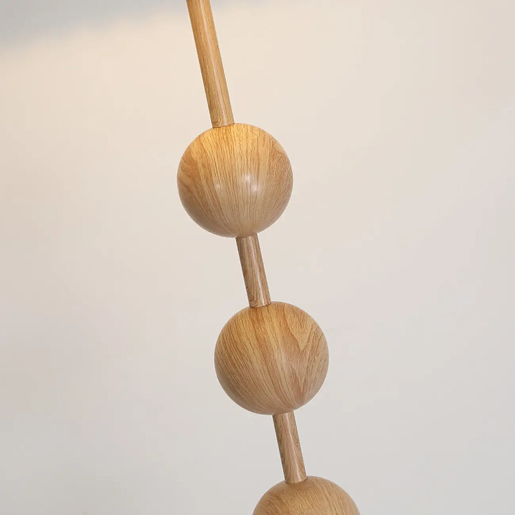 Adjustable Stacked Ball Floor Lamp with Fabric Shade