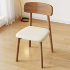 Nordic Armless Wooden Upholstered Open Back Dining Chair