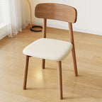 Nordic Armless Wooden Upholstered Open Back Dining Chair