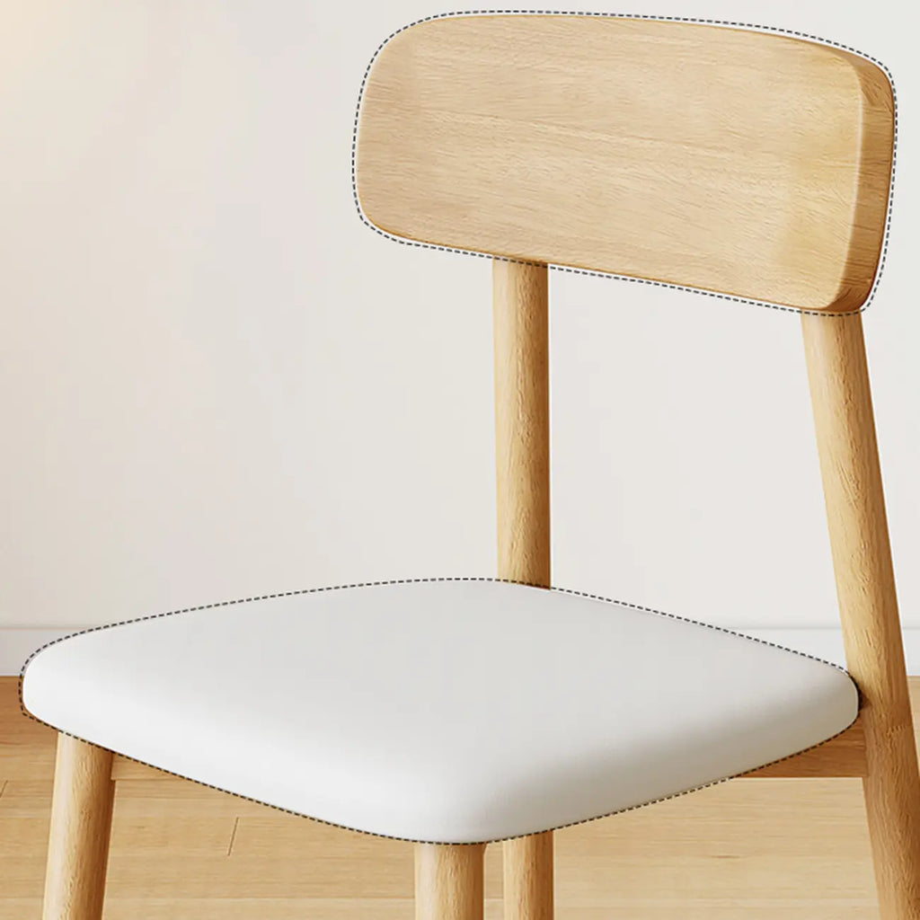 Nordic Armless Wooden Upholstered Open Back Dining Chair