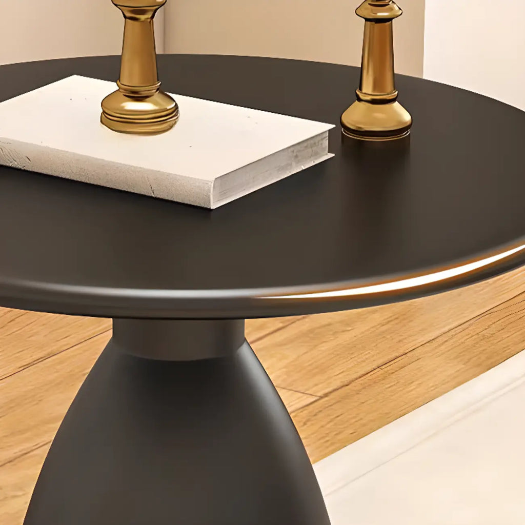 Minimalist Black Metal Round Side Table for Living Room
