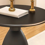 Minimalist Black Metal Round Side Table for Living Room