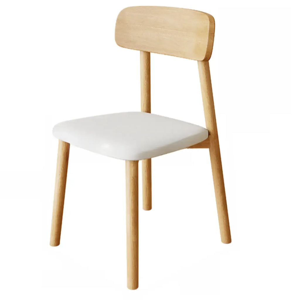 Nordic Armless Wooden Upholstered Open Back Dining Chair
