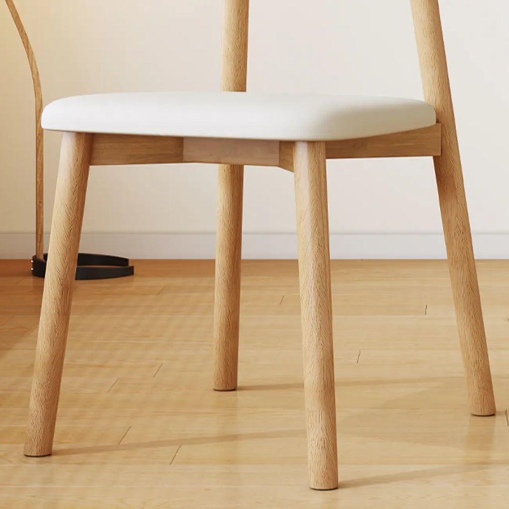 Nordic Armless Wooden Upholstered Open Back Dining Chair