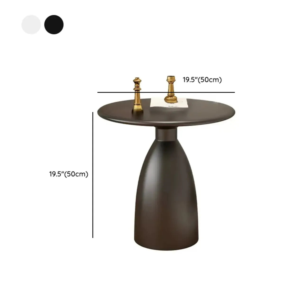 Minimalist Black Metal Round Side Table for Living Room