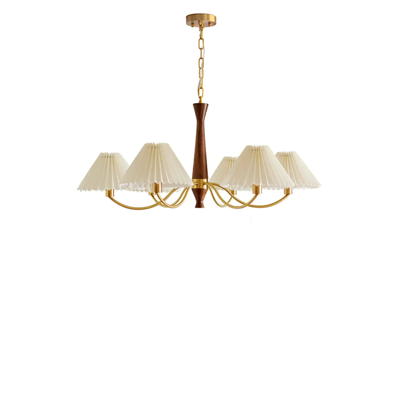 Modern Adjustable Pleated Fabric Chandelier for Living Room