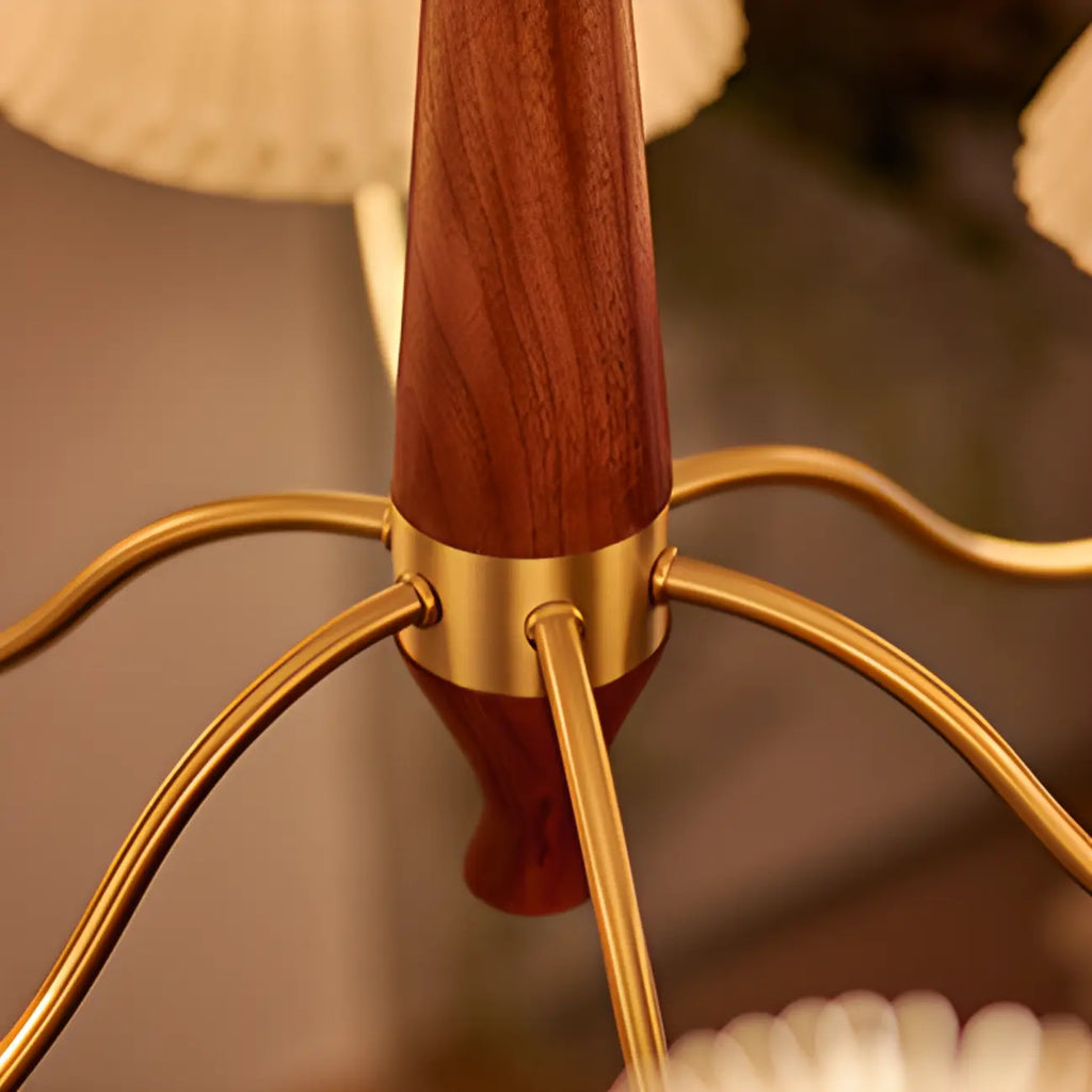 Modern Adjustable Pleated Fabric Chandelier for Living Room