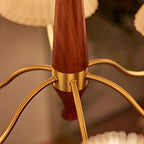 Modern Adjustable Pleated Fabric Chandelier for Living Room