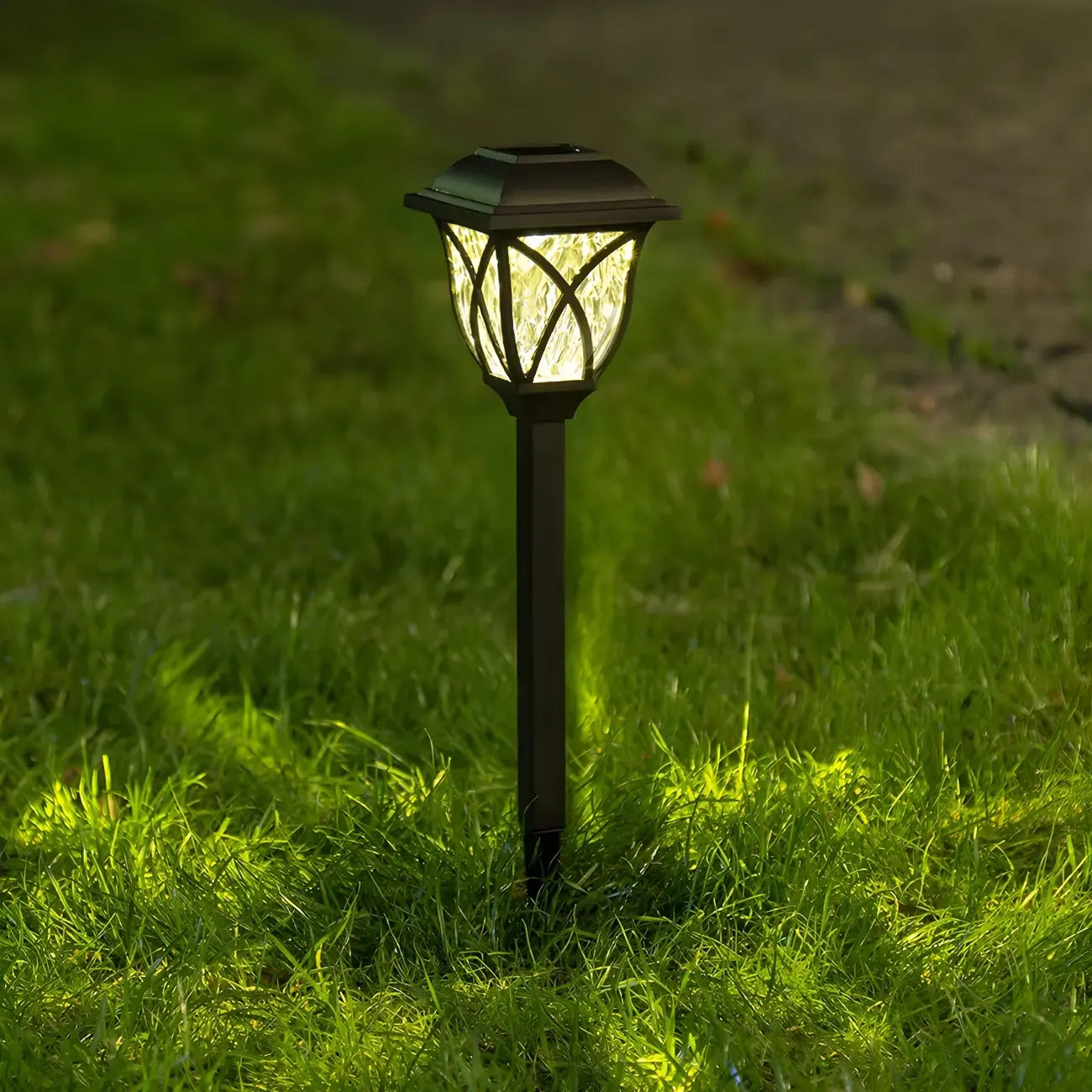 Artistic LED Solar Outdoor Bollard Light for Garden Pathway