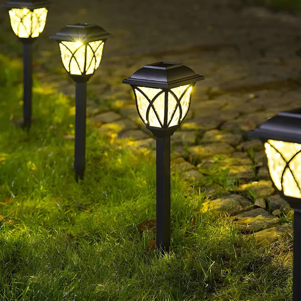 Artistic LED Solar Outdoor Bollard Light for Garden Pathway