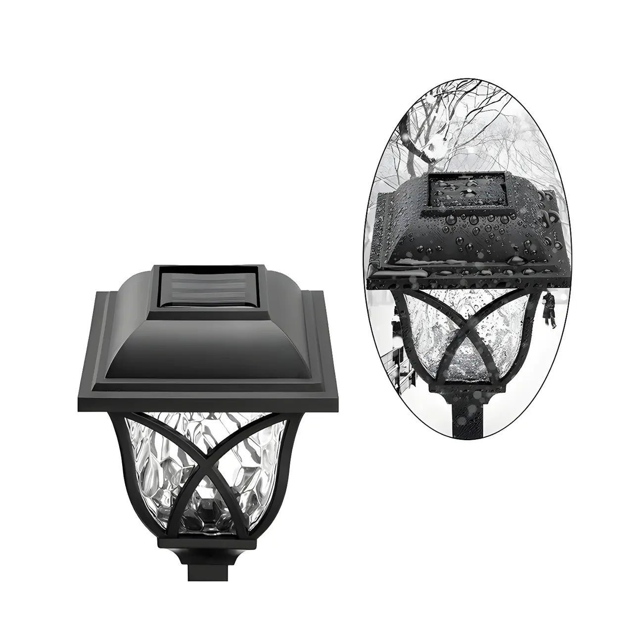 Artistic LED Solar Outdoor Bollard Light for Garden Pathway