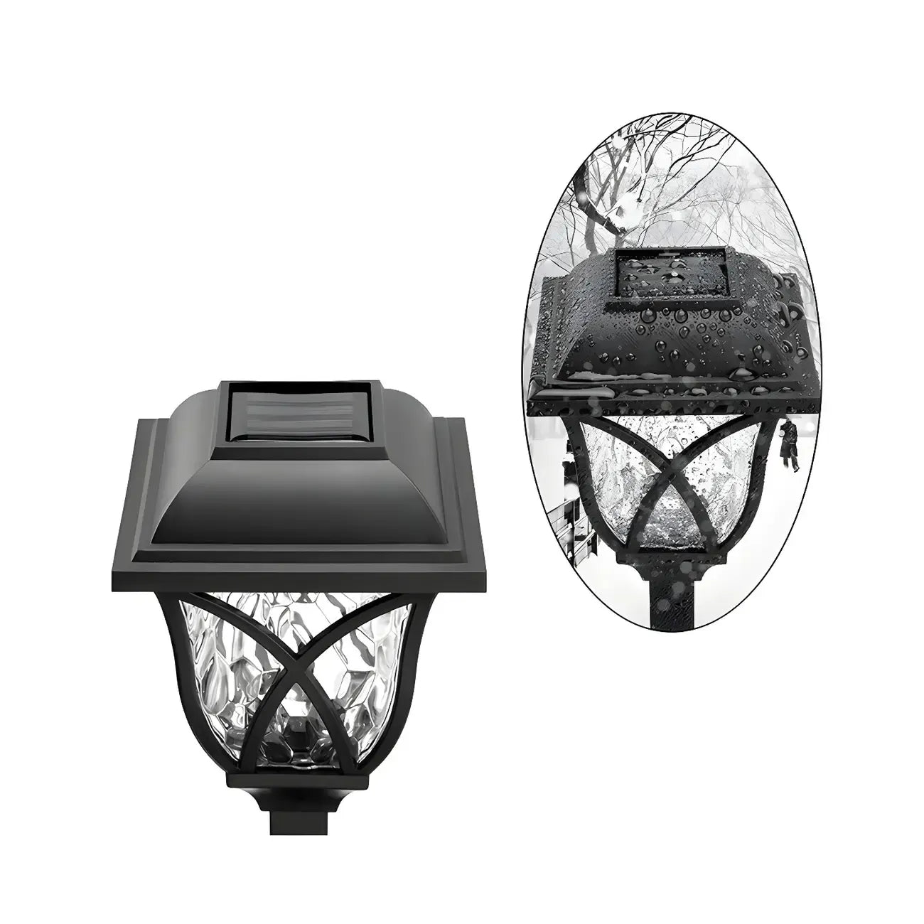 Artistic LED Solar Outdoor Bollard Light for Garden Pathway