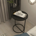 Minimalist Metal Round Bedside Table 2-Tier