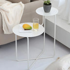 Minimalist Metal Round Bedside Table 2-Tier
