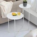 Minimalist Metal Round Bedside Table 2-Tier