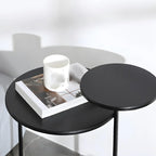 Minimalist Metal Round Bedside Table 2-Tier