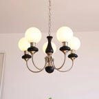 Adjustable Modern Green Globe Chandelier