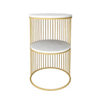 Modern Metal Bedside Table with Open Shelf in Cylindrical Shape