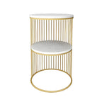 Modern Metal Bedside Table with Open Shelf in Cylindrical Shape