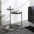 Minimalist Metal Round Bedside Table 2-Tier