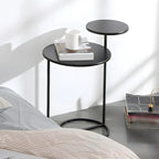 Minimalist Metal Round Bedside Table 2-Tier