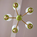 Adjustable Modern Green Globe Chandelier