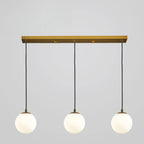 3 Lights Modern Glass Globe Island Pendant Light