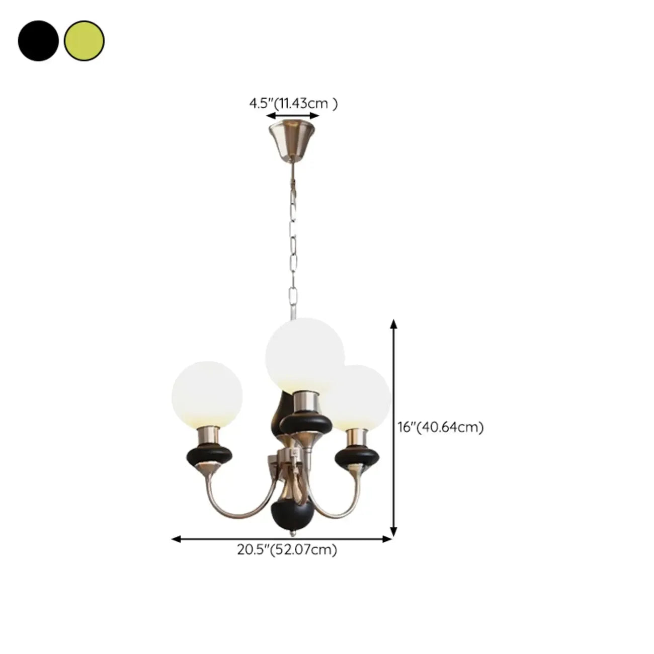 Adjustable Modern Green Globe Chandelier