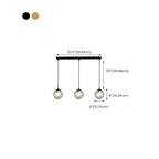 3 Lights Modern Glass Globe Island Pendant Light
