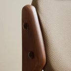 Rustic Open Back Wooden Faux Leather Dining Chair Set of 2