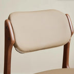 Rustic Open Back Wooden Faux Leather Dining Chair Set of 2