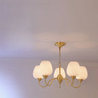 8-light Vintage Gold Brass Chandelier Adjustable Hanging Length